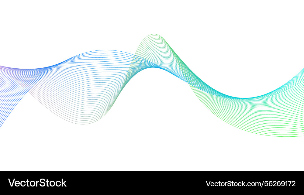 Gradient wave pattern on white vector image