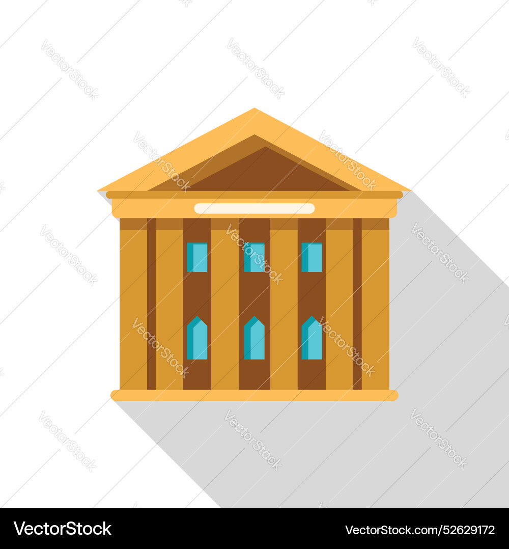 Large bank building with columns a triangular Large bank building with columns a triangular Vector Image