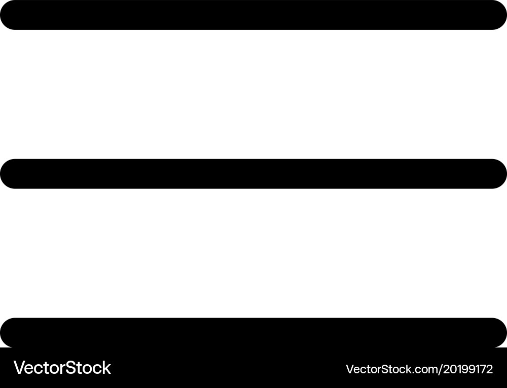 Menu Icon - Three Horizontal Lines vector image