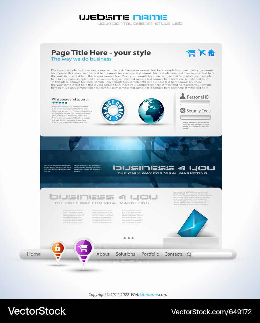 Modern Website Template - Clean & Professional vector image