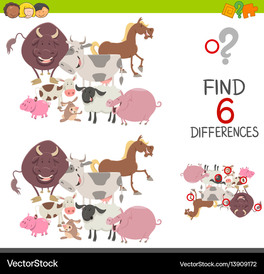 Preachool finding differences game vector image
