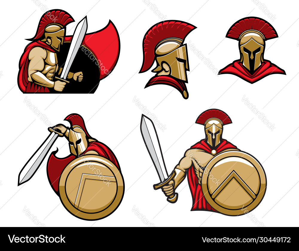 Spartan Warrior in Armor Vector Image