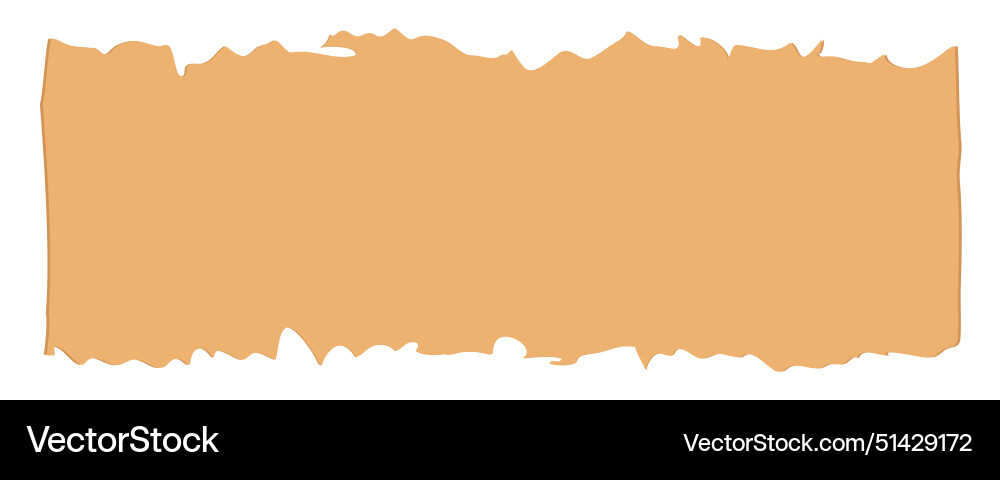 Torn paper edges rectangle shape vector image