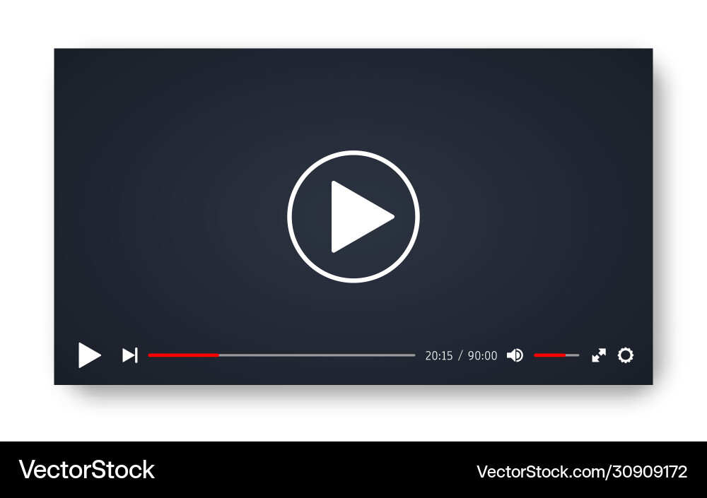 Video player template for web or mobile apps Video player template for web or mobile apps vector image
