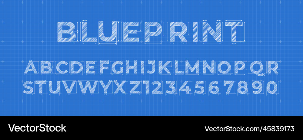 Blueprint Briefing Bauingenieur Schrift Blueprint Briefing Bauingenieur Schrift vektorbild