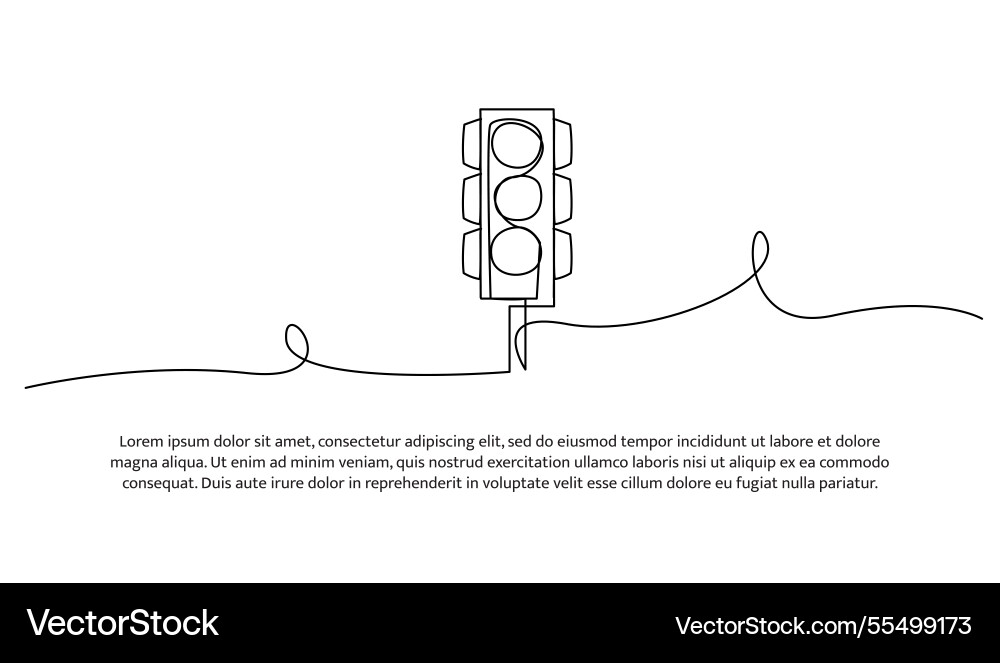 Continuous one line design of traffic light Vector Image