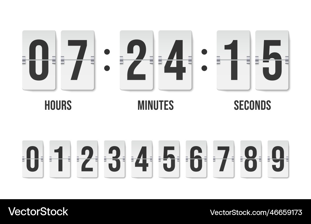 Countdown Timer mechanische analoge Flip-Uhr Countdown Timer mechanische analoge Flip-Uhr vektorbild