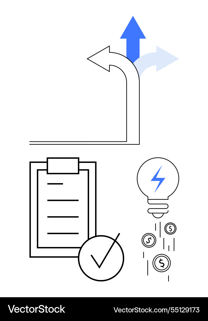 Decision-making path with checklist innovative Decision-making path with checklist innovative vector image