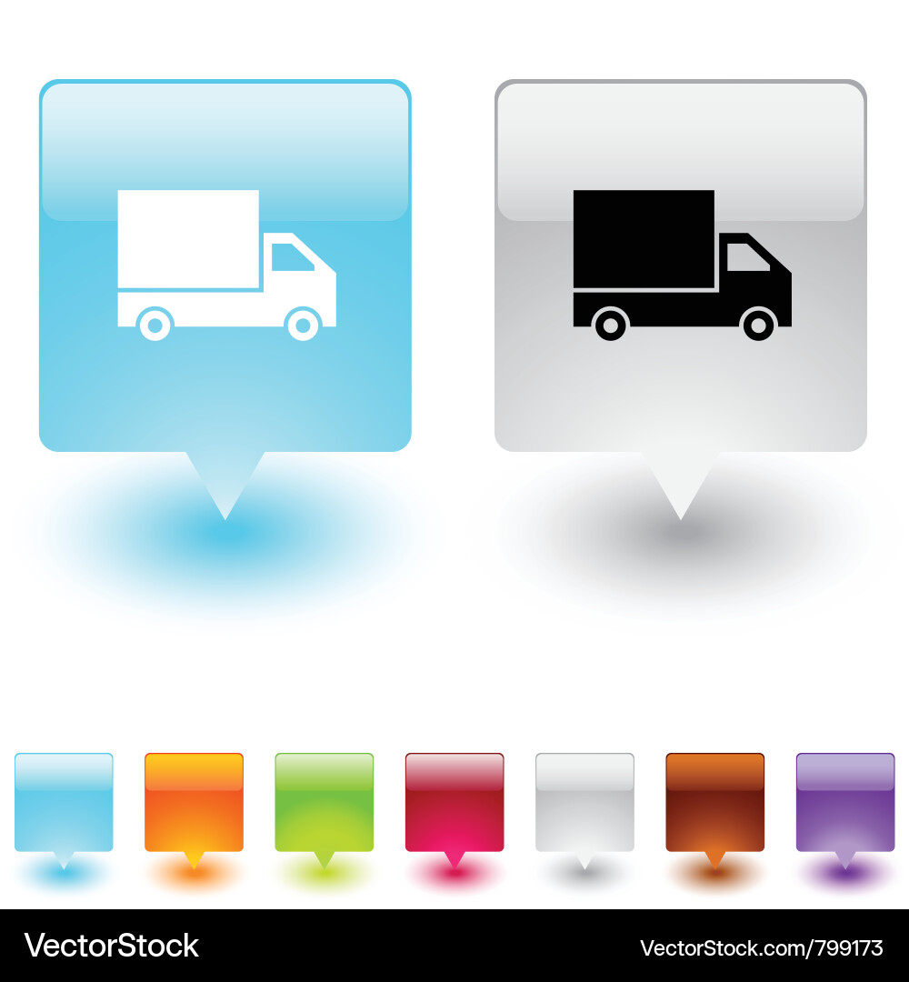 Delivery square button Vector Image
