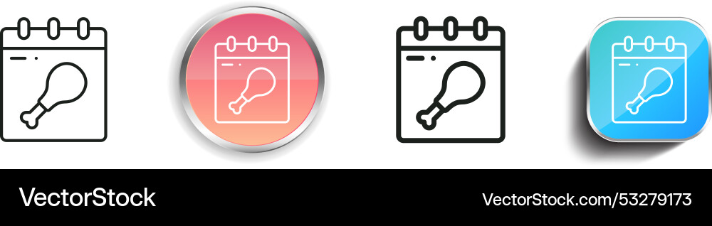Dinner icon thin linear regular and button style Dinner icon thin linear regular and button style vector image