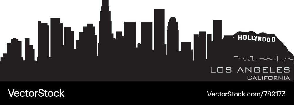 Los Angeles Skyline Silhouette vector image
