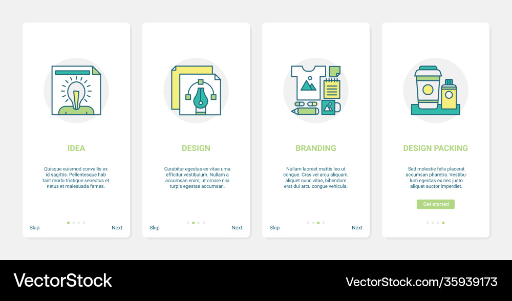 Mobile App Onboarding UX UI vector image