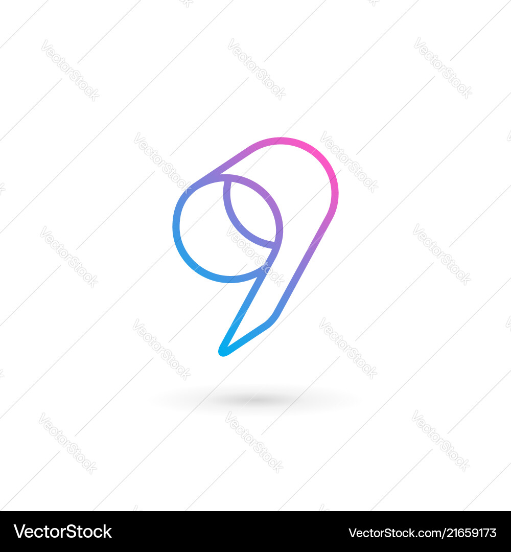 Nummer 9 Logo-Icon-Design-Template-Elemente Nummer 9 Logo-Icon-Design-Template-Elemente vektorbild