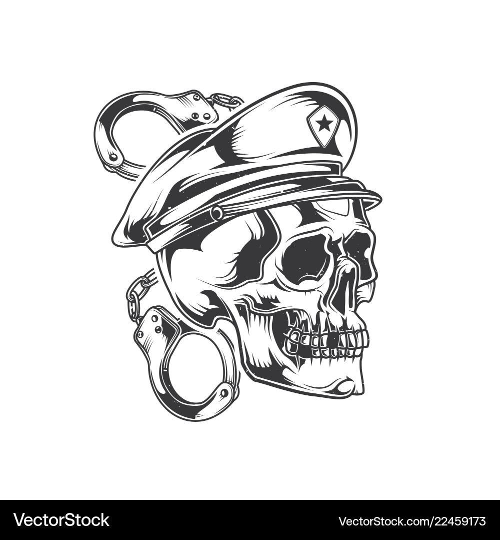 Police Skull Emblem Vector Image