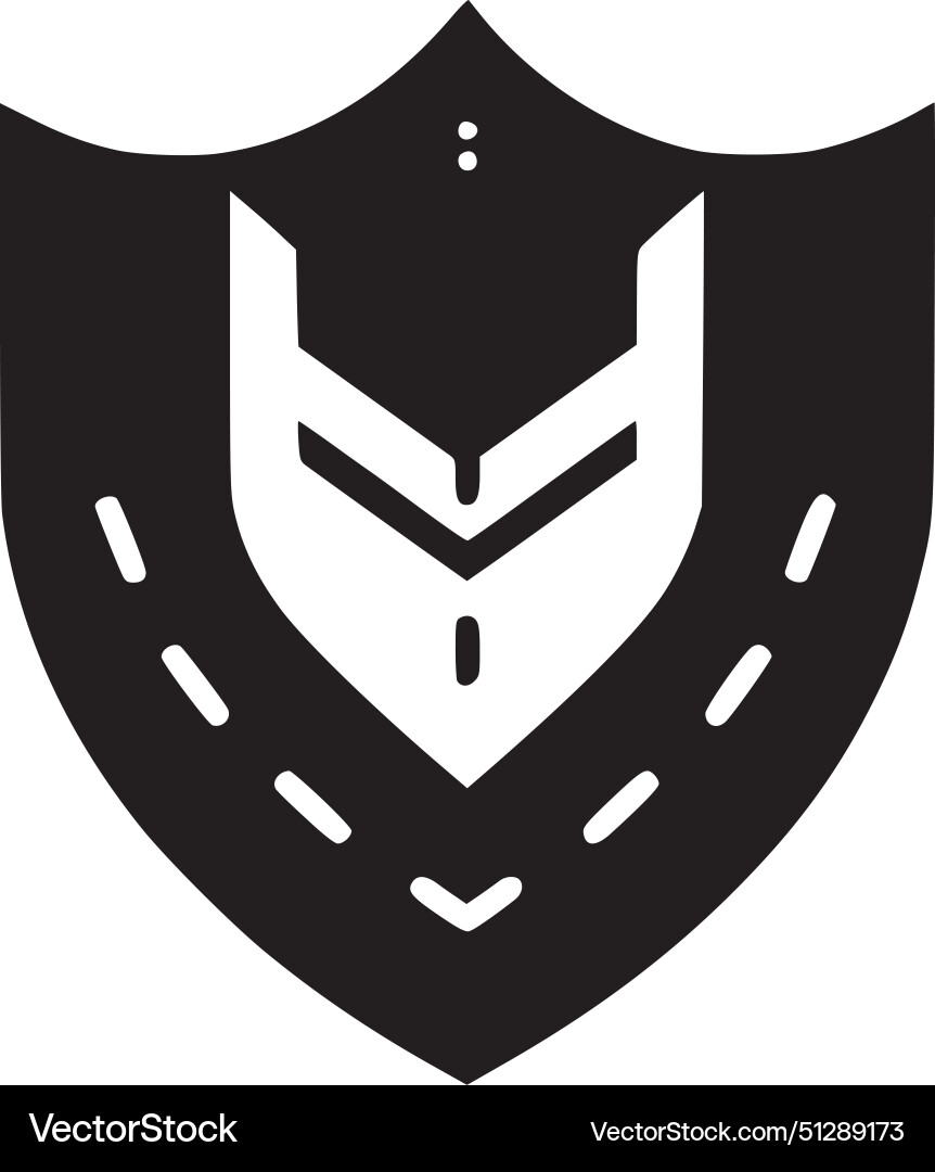Shield - black and white Royalty Free Vector Image