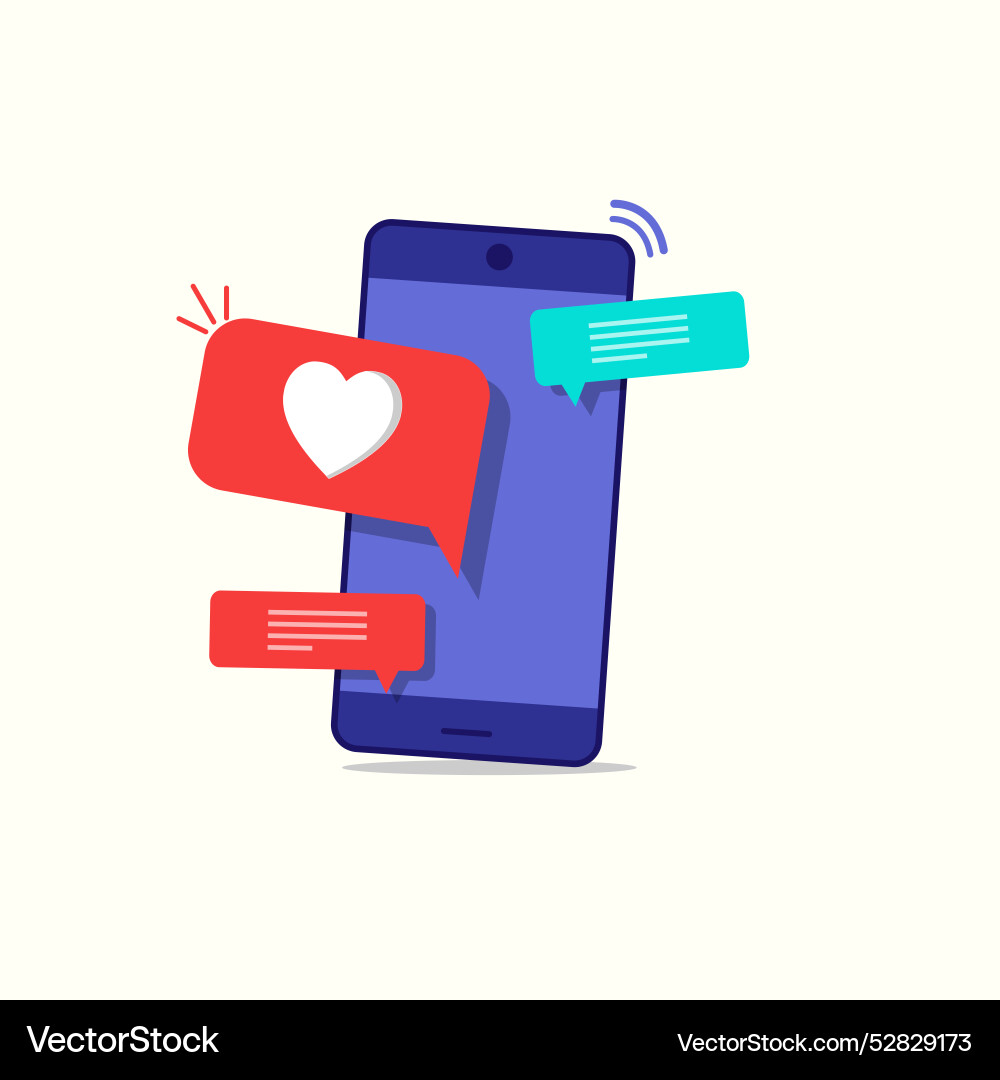 Smartphone with floating message bubbles speech Vector Image