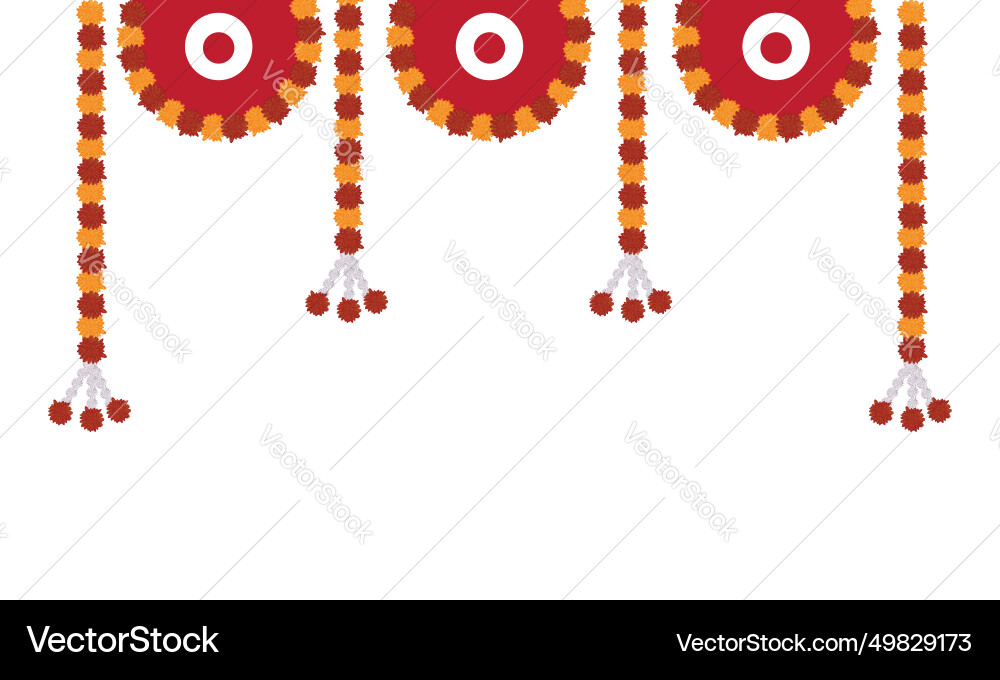 Traditional indian marigold toran floral garland Traditional indian marigold toran floral garland vector image