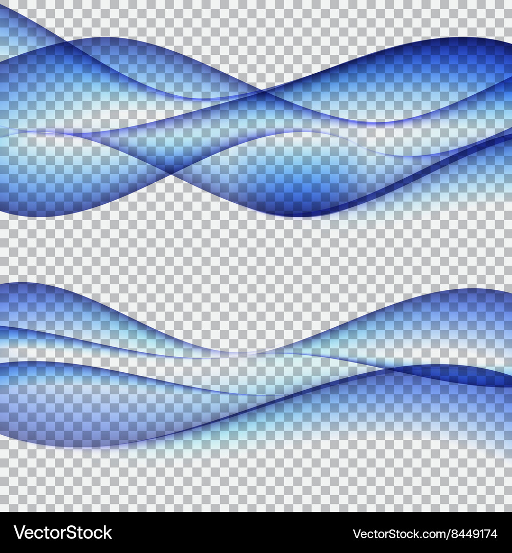 Abstract wave set on transparent background Vector Image
