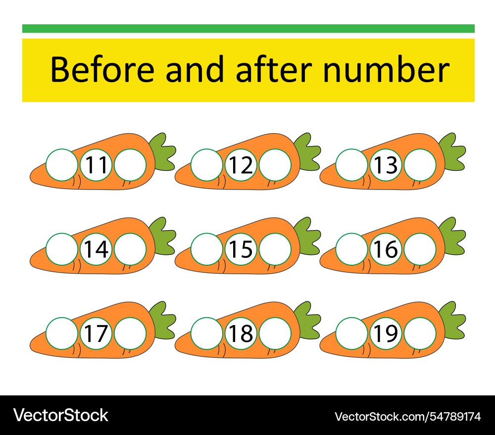 Before and After Number Matching vector image