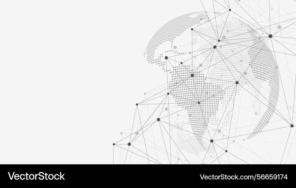 Global network connection concept big data vector image