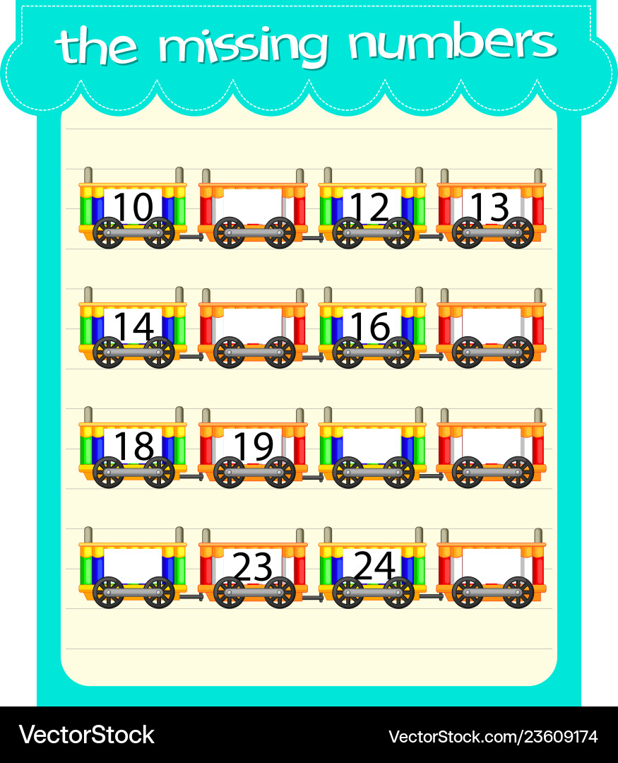 Number Templates - Missing Numbers vector image