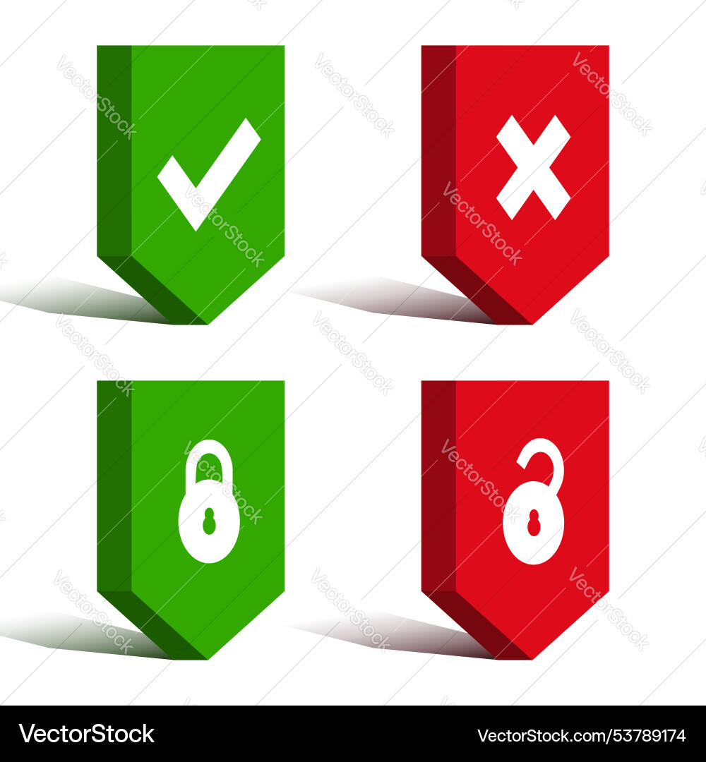 Set of different shields for security concept Set of different shields for security concept Vector Image
