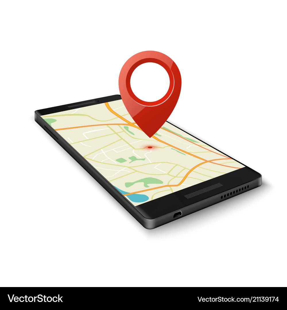 Smartphone GPS Navigation App Royalty Free Vector Image