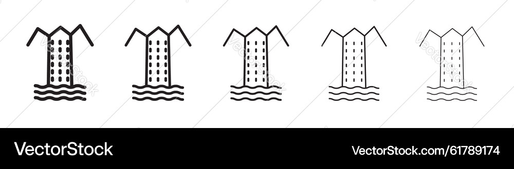 Waterfall Icon Bundle - Black & White – Royalty-Free Vector | VectorStock