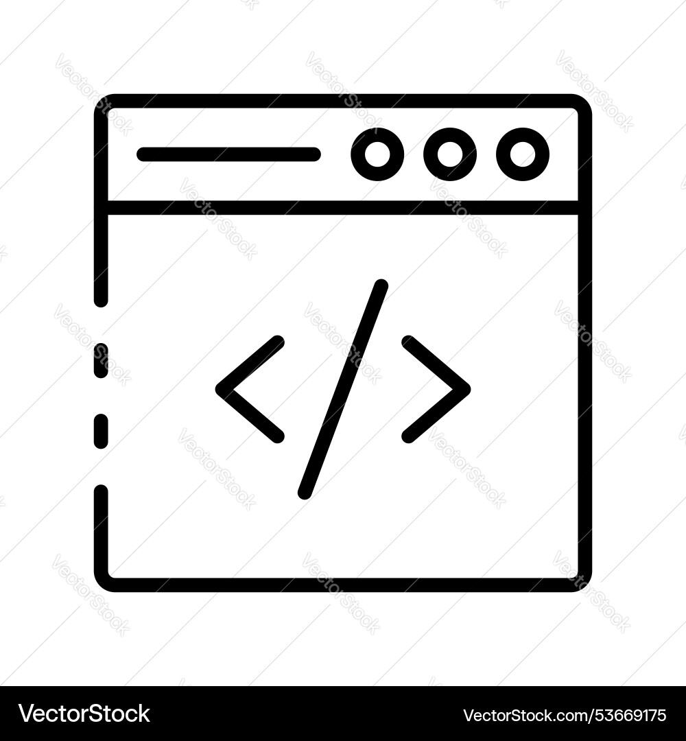 Coding icon outline style design isolated Coding icon outline style design isolated vector image