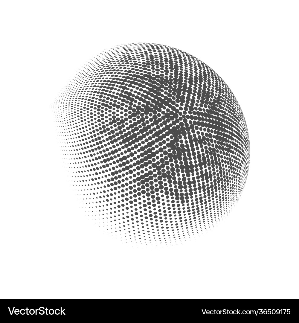 Halftone sphere dotted circle Halftone sphere dotted circle vector image