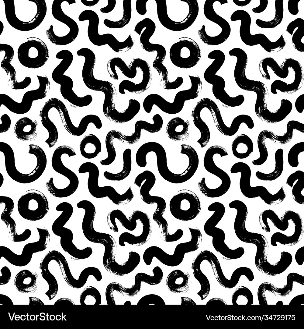 Hand drawn circular lines seamless pattern Hand drawn circular lines seamless pattern vector image