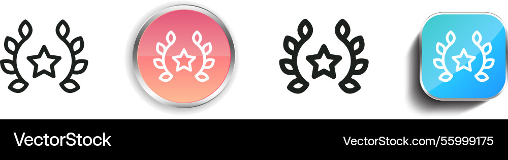 Laurel wreath icon thin linear regular and button Laurel wreath icon thin linear regular and button vector image