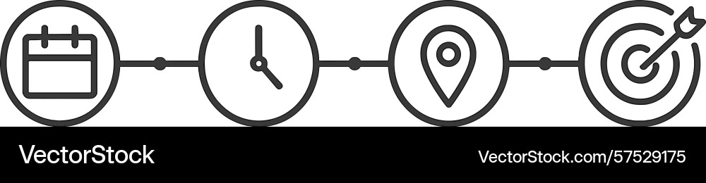 Planning an event with calendar clock location Planning an event with calendar clock location Vector Image