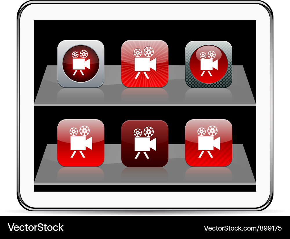 Red App Icons - Camera Collection vector image