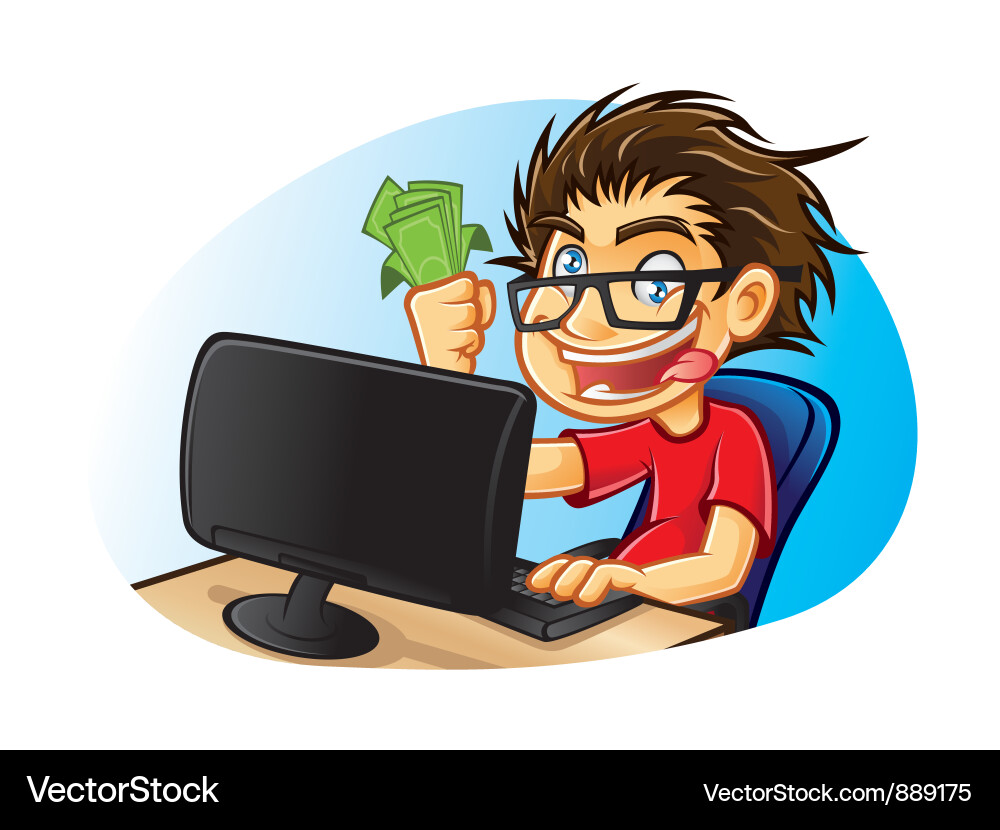 Tech-Obsessed Teen Vector Image