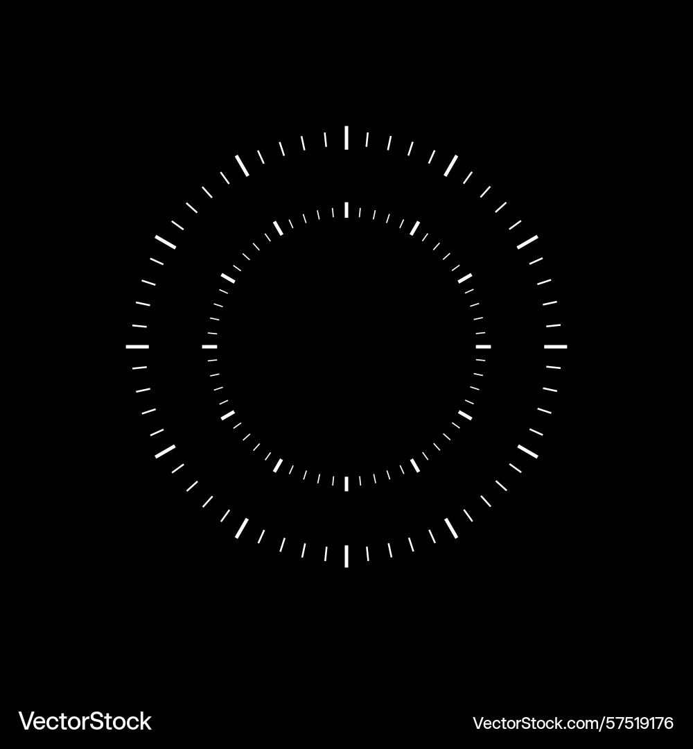 Circular dial with radial tick marks vector image