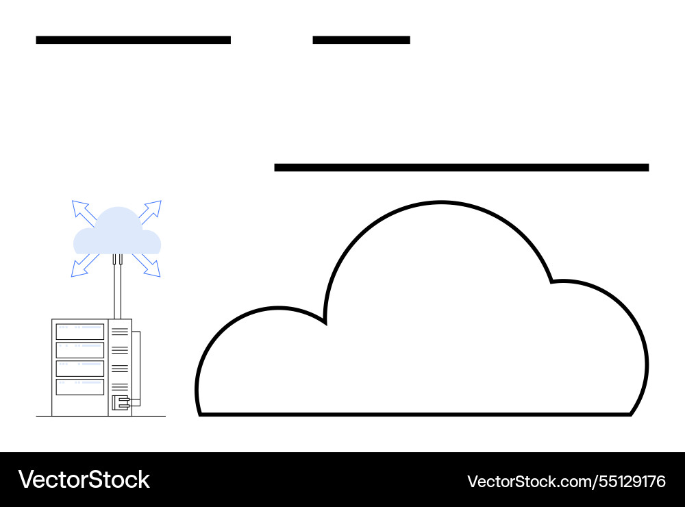 Cloud computing concept with data server Cloud computing concept with data server vector image