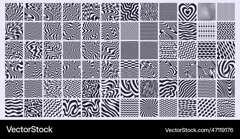 Collection of geometric patterns set abstract vector image