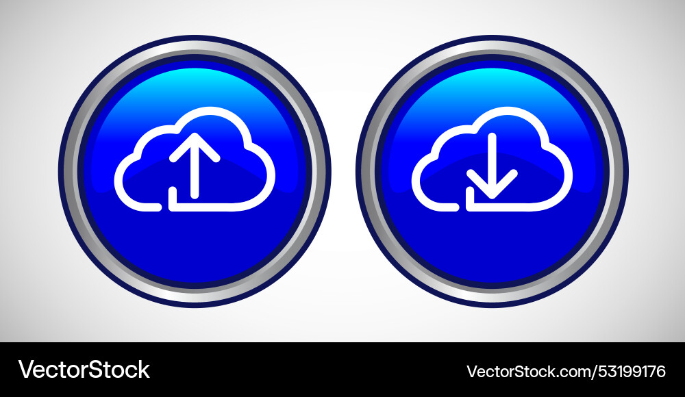 Download and upload arrow icon button set design Vector Image