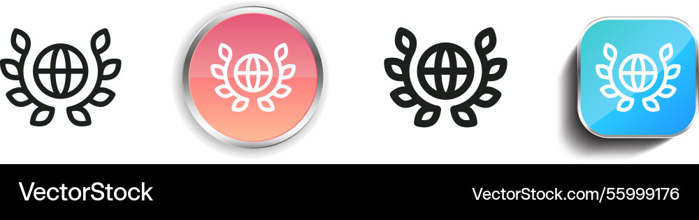 Laurel wreath icon thin linear regular and button Laurel wreath icon thin linear regular and button Vector Image