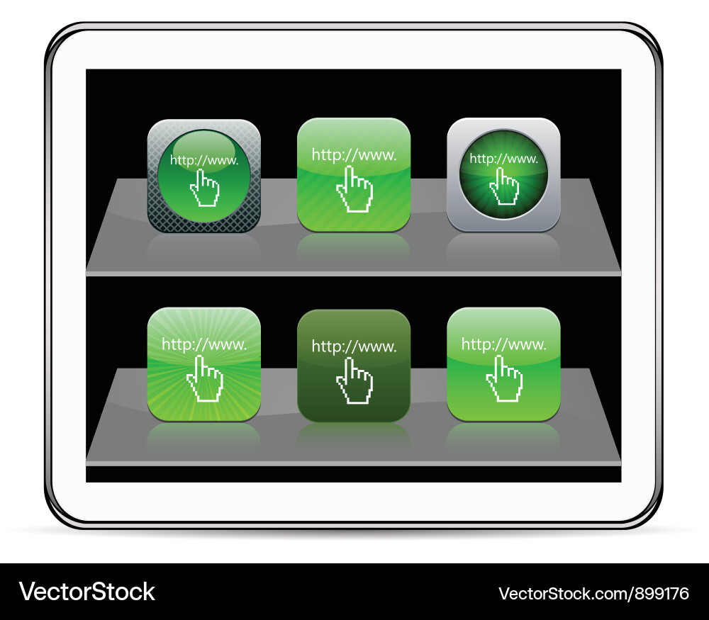 Www click green app icons Vector Image