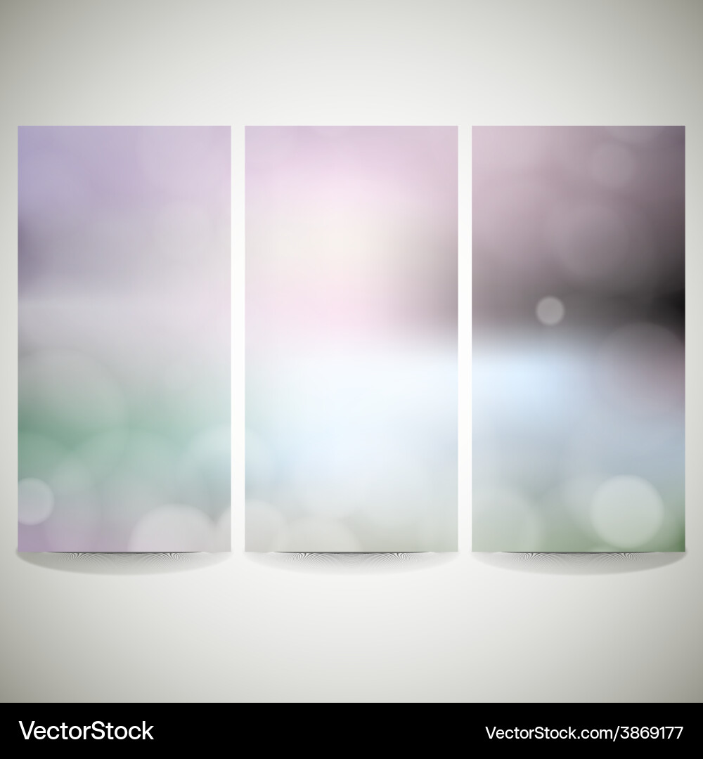 Blurry backgrounds set with bokeh effect abstract vector image