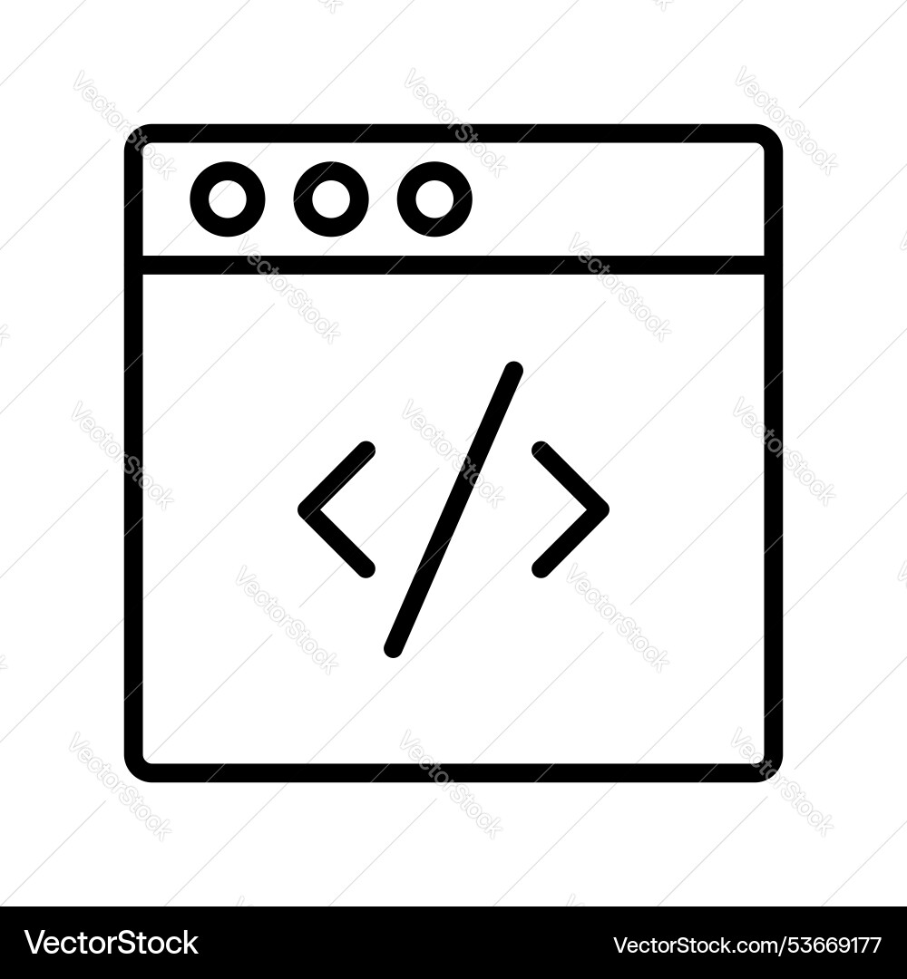 Coding icon outline style design isolated Vector Image