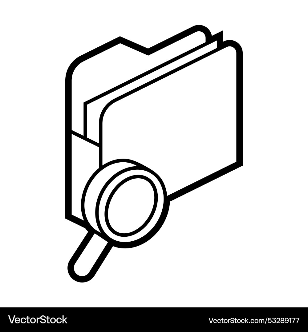 Folder search icon in isometry image for website Folder search icon in isometry image for website vector image