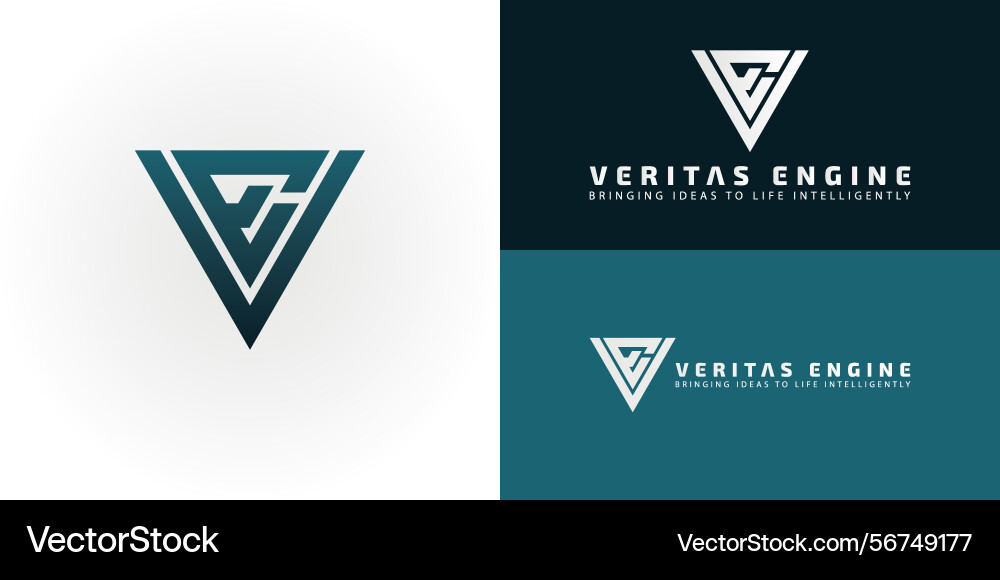 Geometric elements that subtly create ve letters vector image