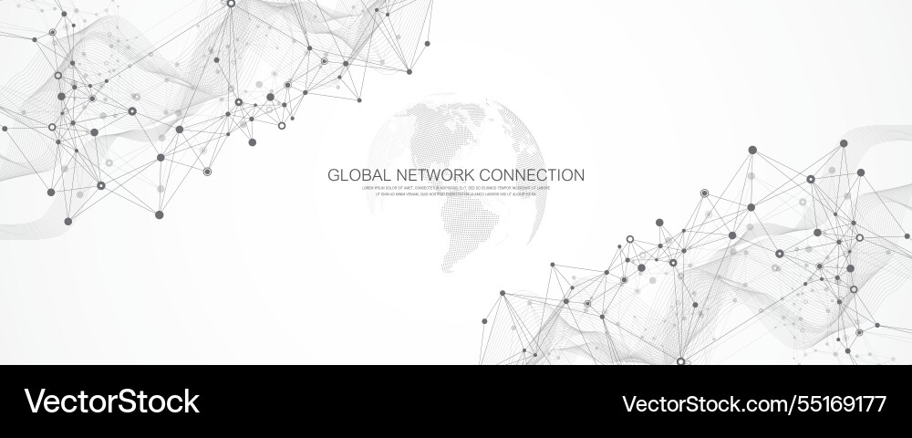Global network connection banner design template Global network connection banner design template vector image