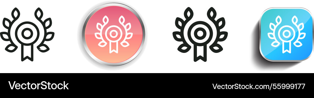 Laurel wreath icon thin linear regular and button Laurel wreath icon thin linear regular and button Vector Image