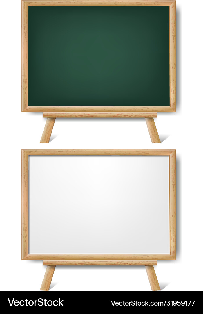Wooden table on chalk board with isolated Wooden table on chalk board with isolated vector image