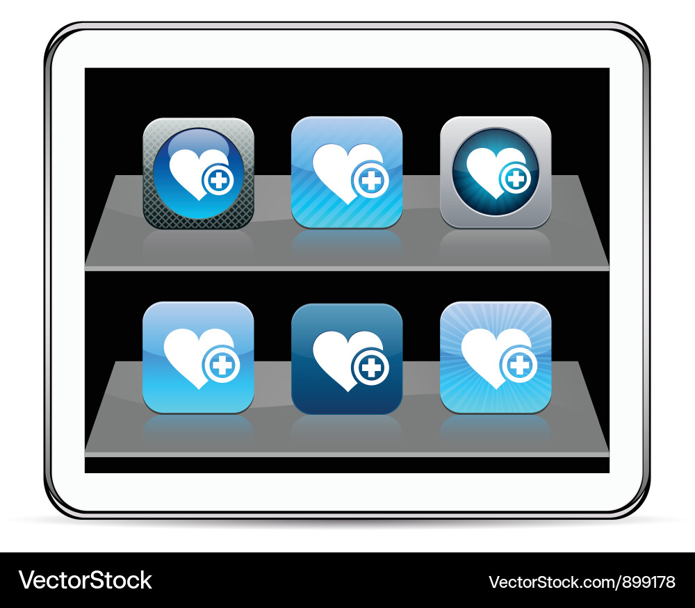 Add to vavorite blue app icons Vector Image