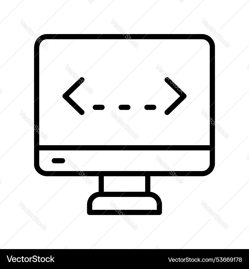 Coding icon outline style design isolated Vector Image